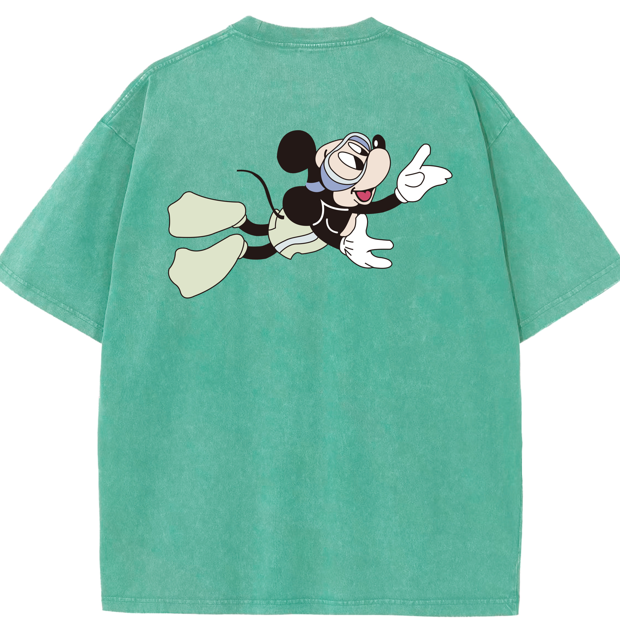 （画像用） ミッキーマウス Mickey Mouse 綿100% ヴィンテージ風 半袖Tシャツ（背面プリント）